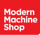 Modern Machine Shop white letters red background